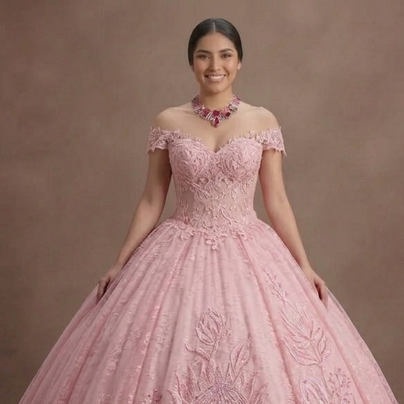 Delicate Lace Pink Quinceañera Dress for Elegant Events