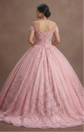 Delicate Lace Pink Quinceañera Dress for Elegant Events