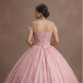 Delicate Lace Pink Quinceañera Dress for Elegant Events