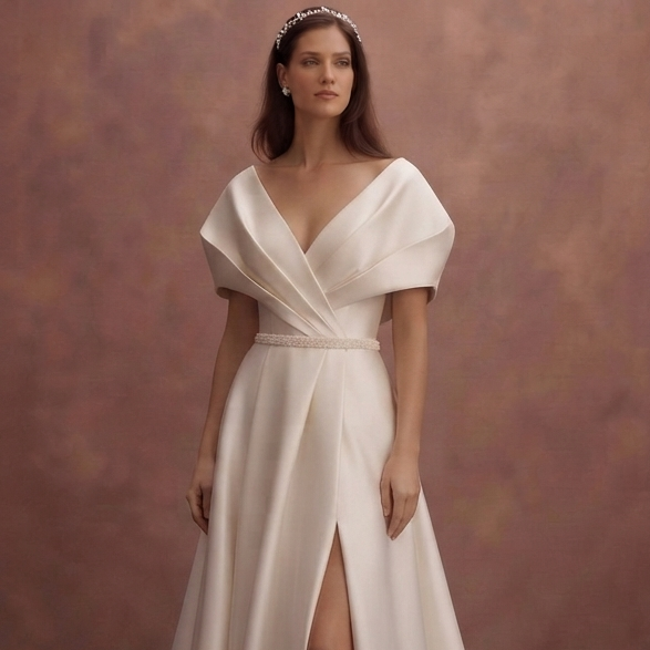 Designer Satin Bridal Dresses with Modern Tailoring