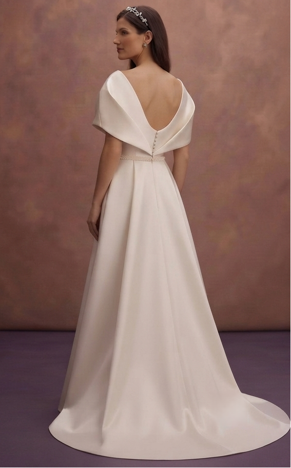 Designer Satin Bridal Dresses with Modern Tailoring