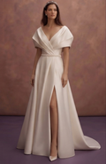 Designer Satin Bridal Dresses with Modern Tailoring