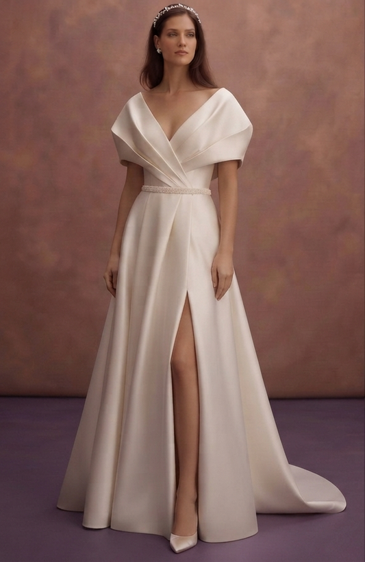 Designer Satin Bridal Dresses with Modern Tailoring