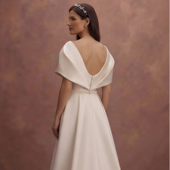 Designer Satin Bridal Dresses with Modern Tailoring
