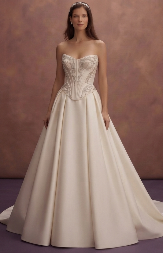 Designer Wedding Dresses with Sculpted Corset Bodices