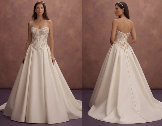 Designer Wedding Dresses with Sculpted Corset Bodices