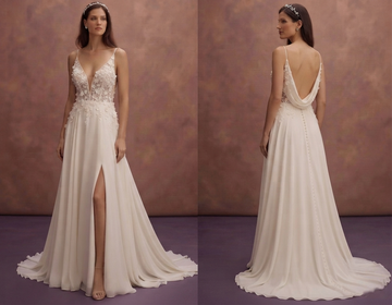 Destination Wedding Dresses with Lightweight Silk Crepe