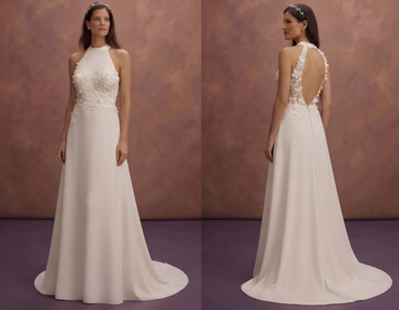 Destination Wedding Dresses with Wrinkle-Resistant Crepe