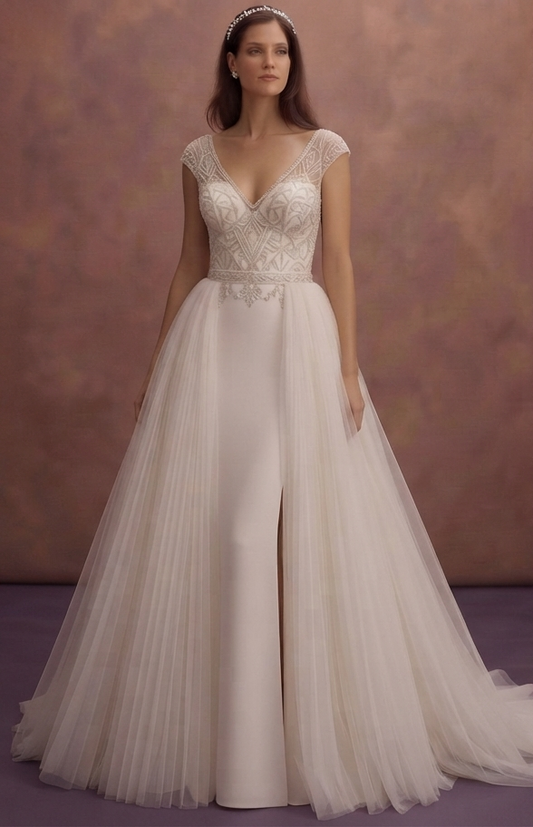 Detachable Overskirt Wedding Dresses with Versatile Fashion