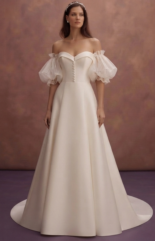 Detachable Sleeve Wedding Dresses with Elegant Styling