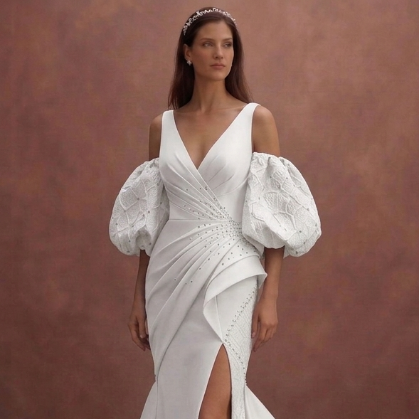 Detachable Sleeve Wedding Dresses with Modern Fashion