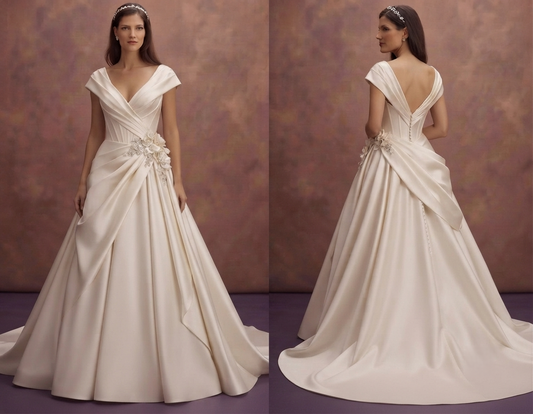 Draped Satin Wedding Dresses with Elegant Bodices