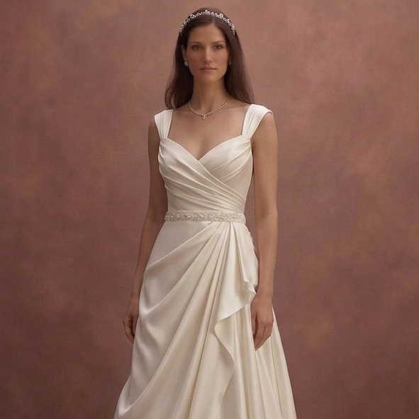 Draped Satin Wedding Dresses with Luxurious Appeal