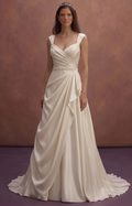 Draped Satin Wedding Dresses with Luxurious Appeal