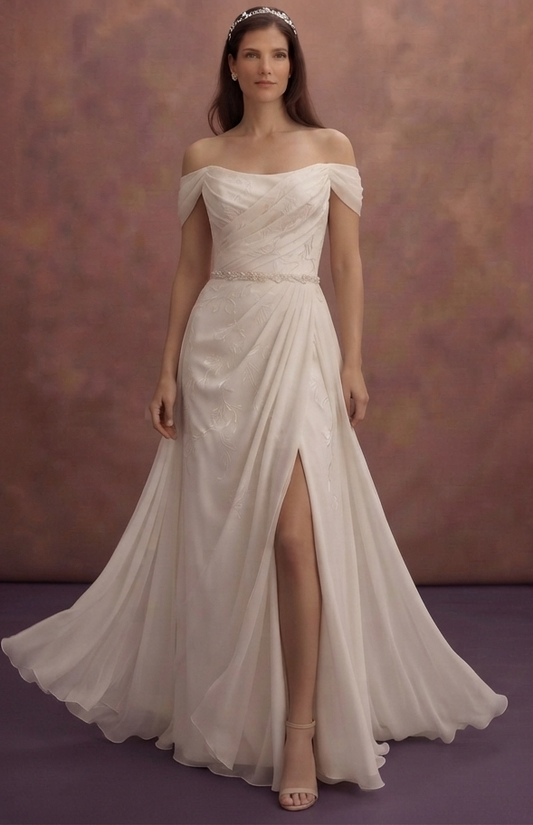 Draped Silk Wedding Dresses with Graceful Movement