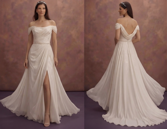 Draped Silk Wedding Dresses with Graceful Movement