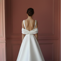 Draped Sleeve Wedding Dress Greek Long Style Chiffon Gown