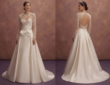 Drop Waist Satin Wedding Dresses with Fashion-Forward Style
