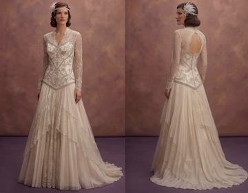 Drop Waist Wedding Dresses with Vintage Inspiration