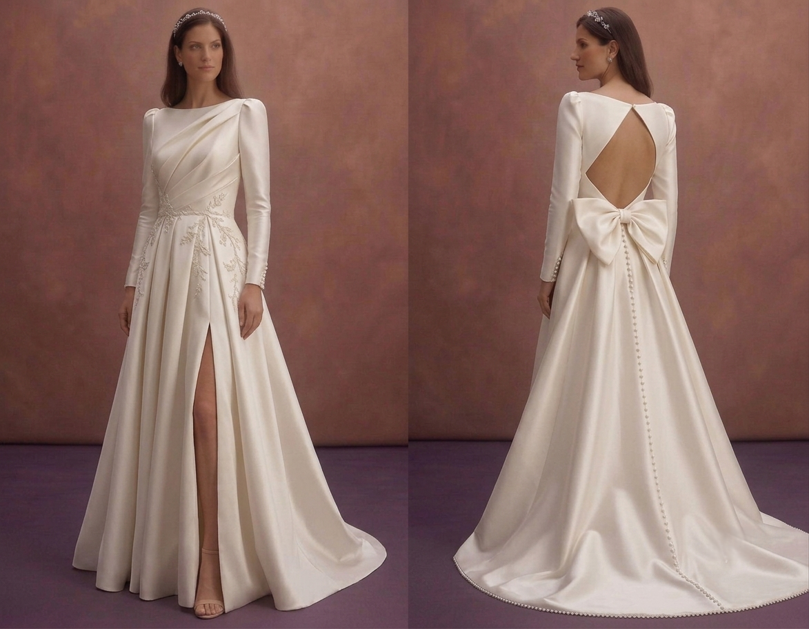 Duchess Satin Wedding Dresses with Luxurious Finish