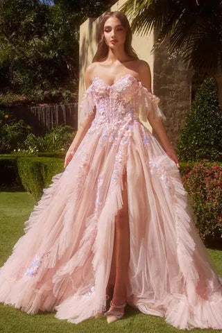 Spirit Purple Sequins Lace Vestidos De Noche Princess Off Shoulder Sweet Ball Gown Spring Prom Dresses
