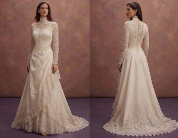 Edwardian Wedding Dresses with Delicate Lace Details