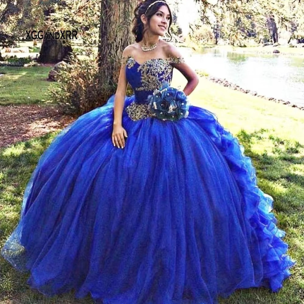 Organza Ball Gown Quinceanera Dress Sweetheart Corset Sweet 16 Dress Sparkly Sequins Lace-up Vestido 15 Anos