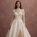 Elegant Bridal Dresses with Cathedral Lace Trains