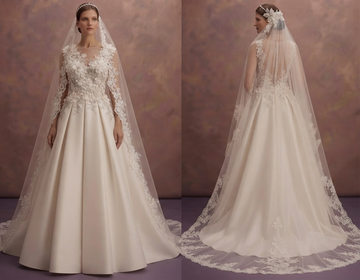 Elegant Bridal Dresses with Flowing Cathedral Veils