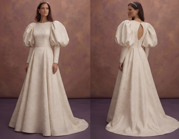 Elegant Bridal Gowns with Dramatic Puff Sleeves