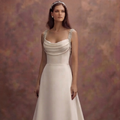 Elegant Cowl Neck Wedding Dresses in Satin