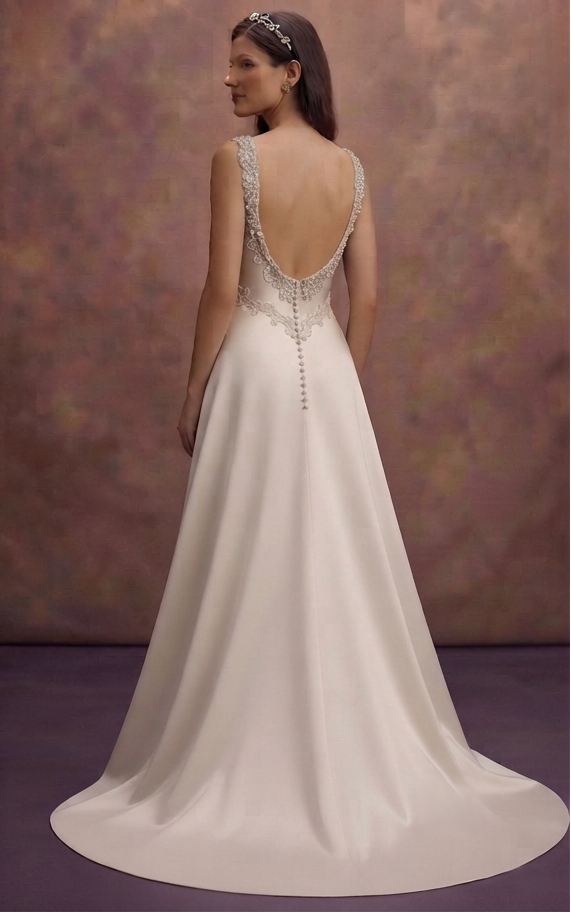 Elegant Cowl Neck Wedding Dresses in Satin