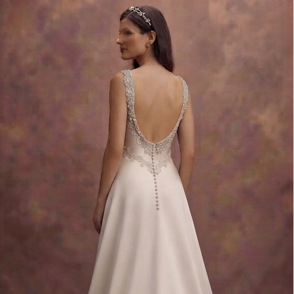 Elegant Cowl Neck Wedding Dresses in Satin