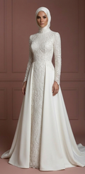 Elegant Hijab Wedding Dress Modest Islamic Bridal Style Muslim