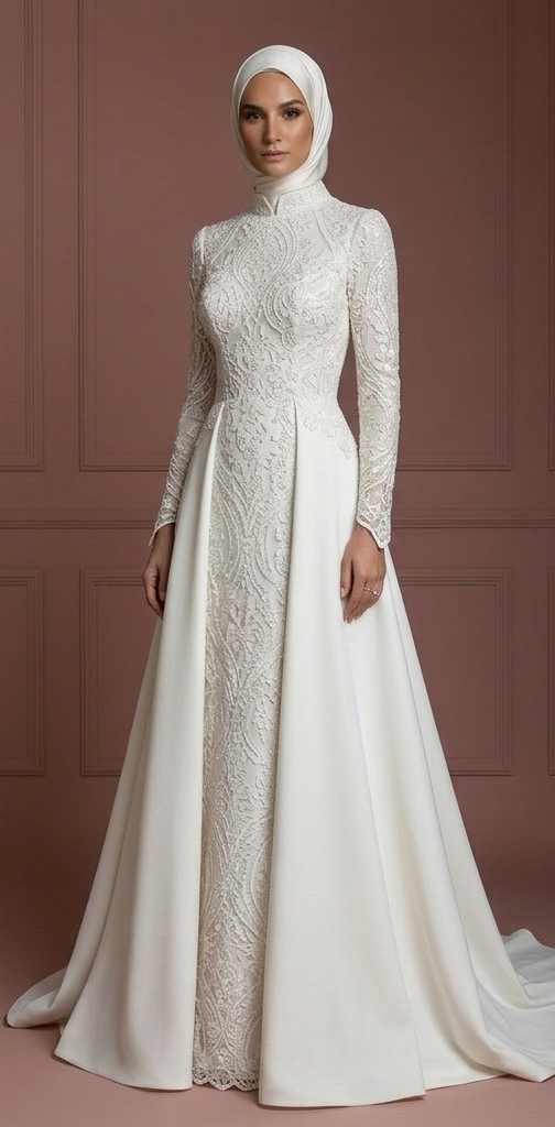 Elegant Hijab Wedding Dress Modest Islamic Bridal Style Muslim
