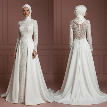 Elegant Hijab Wedding Dress Modest Islamic Bridal Style Muslim