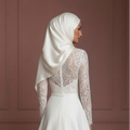 Elegant Islamic Bridal Gown With Hijab Set Wedding Dress Muslim