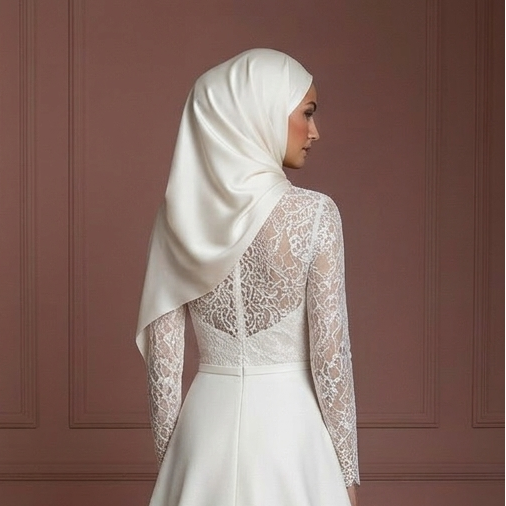 Elegant Islamic Bridal Gown With Hijab Set Wedding Dress Muslim