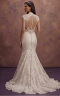 Elegant Mermaid Bridal Dresses with Lace Overlay