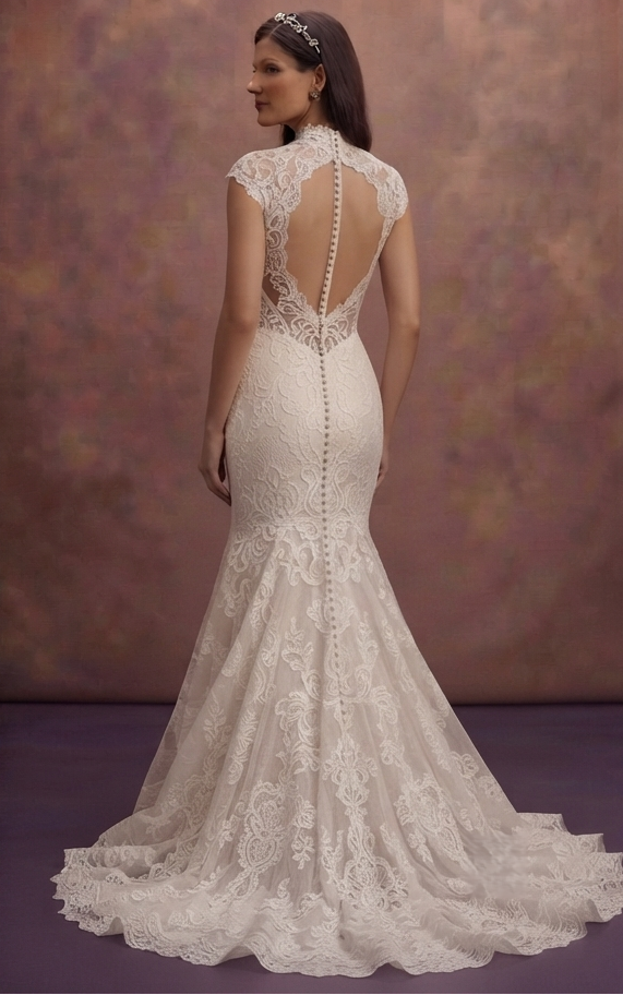 Elegant Mermaid Bridal Dresses with Lace Overlay