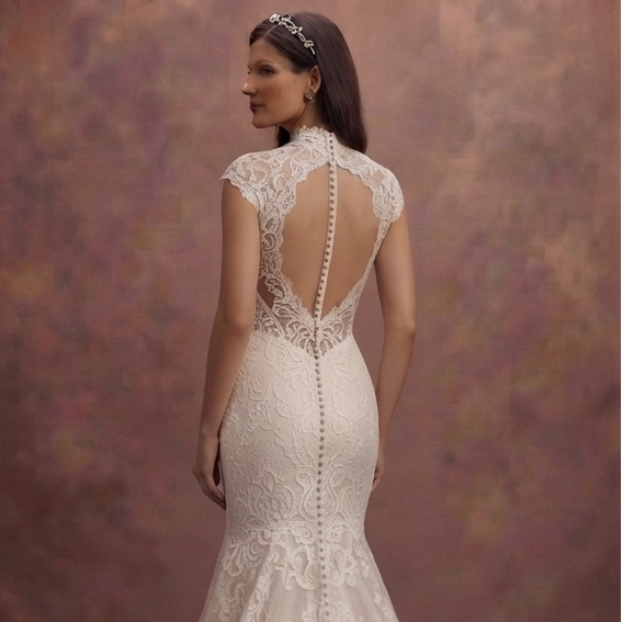 Elegant Mermaid Bridal Dresses with Lace Overlay