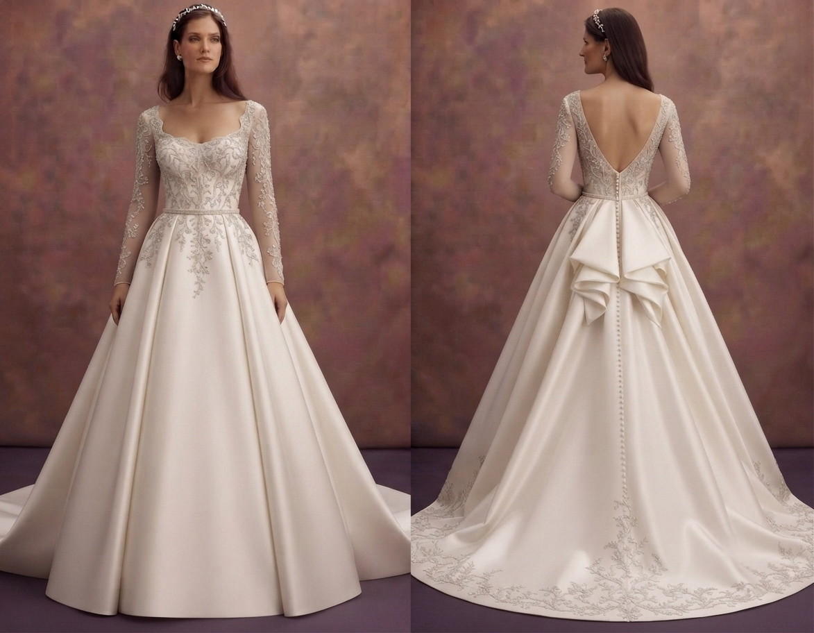 Elegant Silk Bridal Gowns with Luxurious Finish