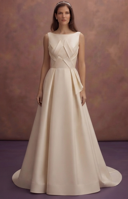 Elegant Silk Faille Wedding Dresses with Structured Style