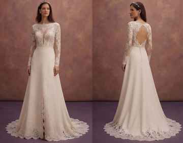 Elegant Wedding Dresses with Scalloped Lace Hemlines