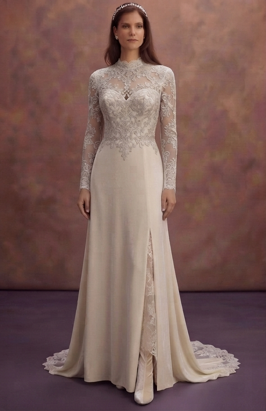 Elegant Winter Bridal Gowns in Velvet and Lace
