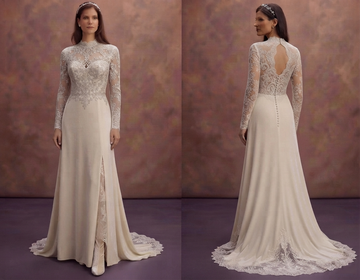 Elegant Winter Bridal Gowns in Velvet and Lace