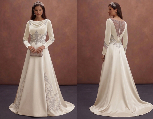 Elegant Winter Wedding Dresses in Velvet and Satin