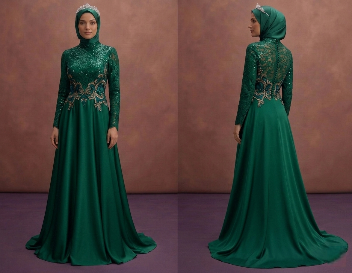 Emerald Green Muslim Prom Dresses – Rich & Elegant Looks