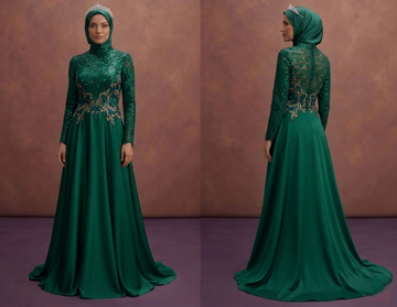 Emerald Green Muslim Prom Dresses – Rich & Elegant Looks