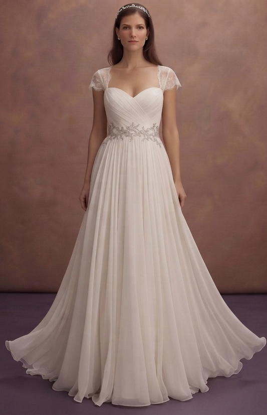 Empire Waist Chiffon Wedding Dresses with Graceful Flow